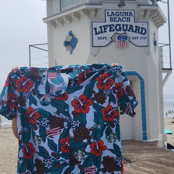 Starbucke Aloha Hawiian Shirt 3XL - Picture 1 of 10